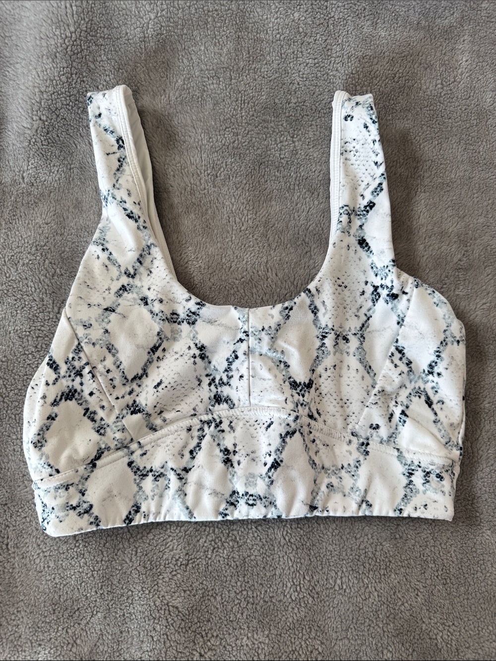 White Snake-Print Sports Bra Top Large